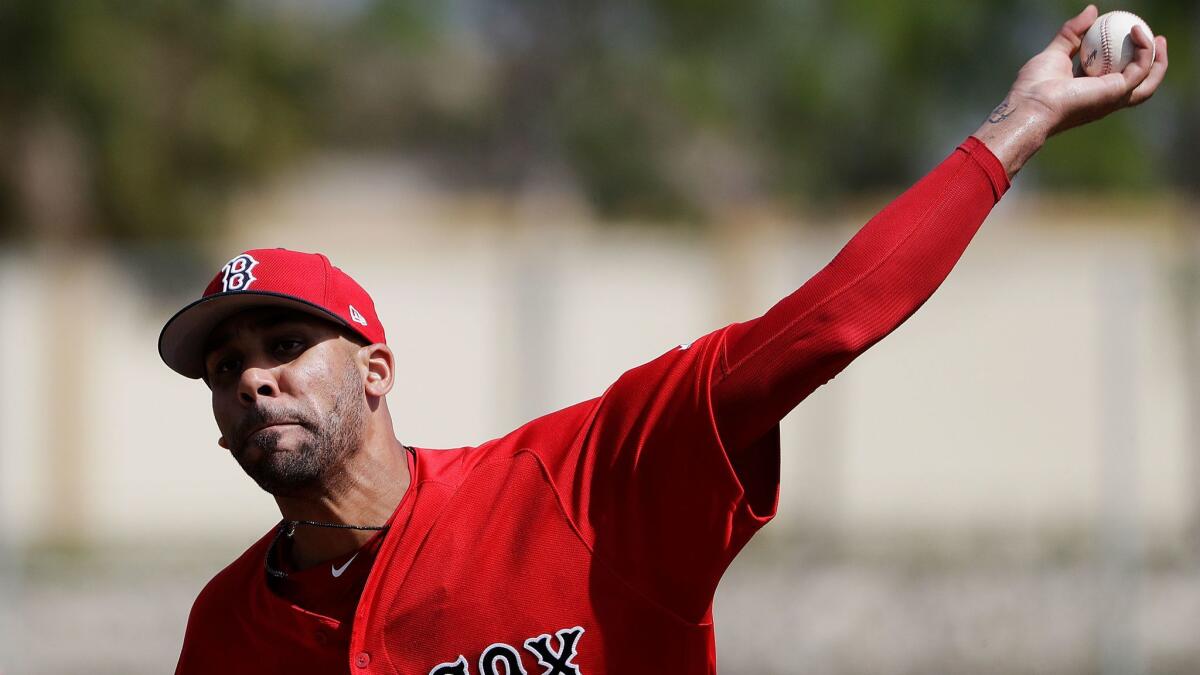 Red Sox pitcher David Price throws during a spring training workout last month.
