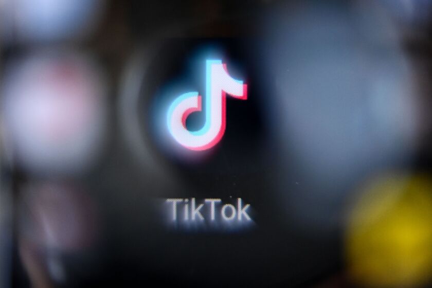 This picture taken in Moscow on October 12, 2021 shows the Chinese social networking service TikTok's logo on a smartphone screen. (Photo by Kirill KUDRYAVTSEV / AFP) (Photo by KIRILL KUDRYAVTSEV/AFP via Getty Images)