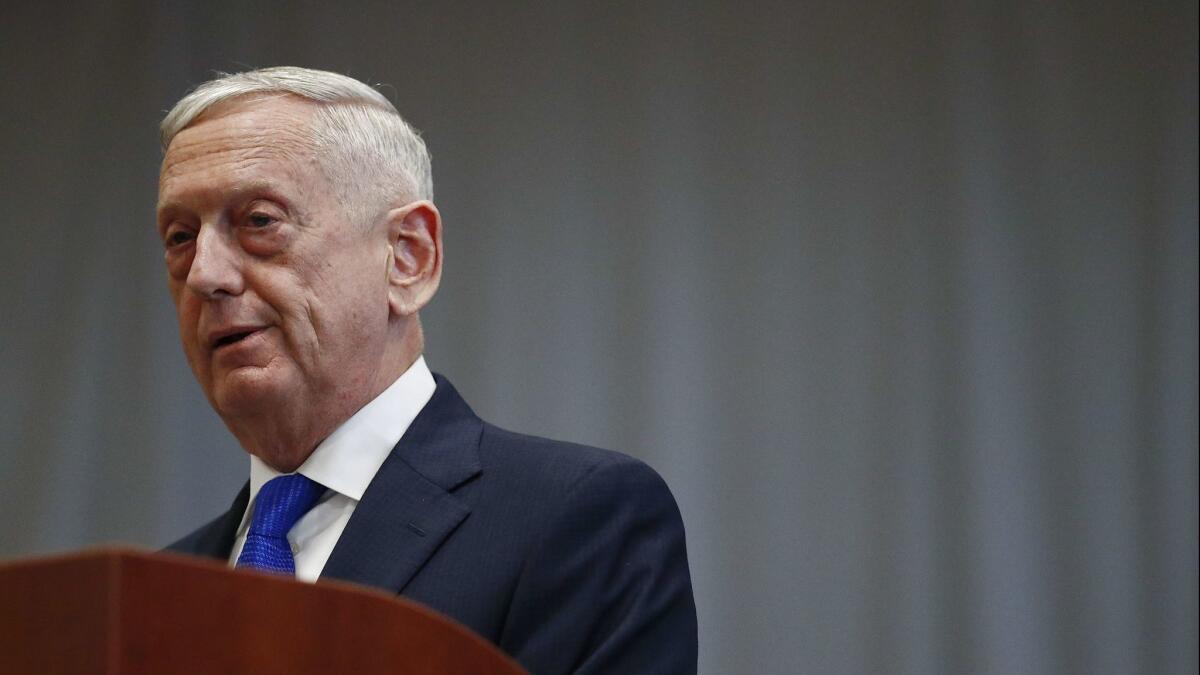 Former Defense Secretary James N. Mattis in 2018.