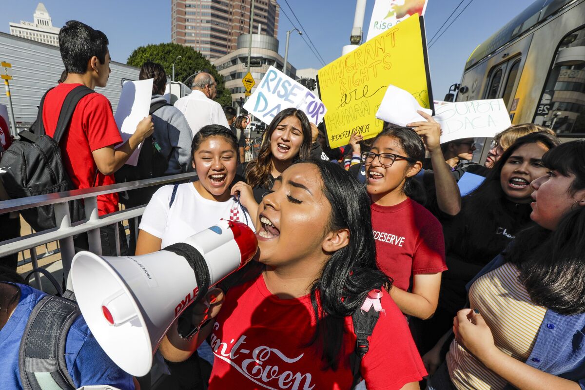 High school students rally in support of young immigrants protected by DACA