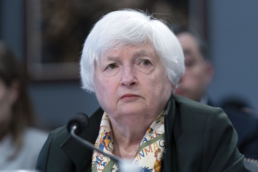 Treasury Secretary Janet Yellen testifies before the House Appropriations Committee on Budget and Oversight hearing to examine proposed budget estimates and justification for the 2024 fiscal year on Capitol Hill Thursday, March 23, 2023, in Washington. (AP Photo/Jose Luis Magana)