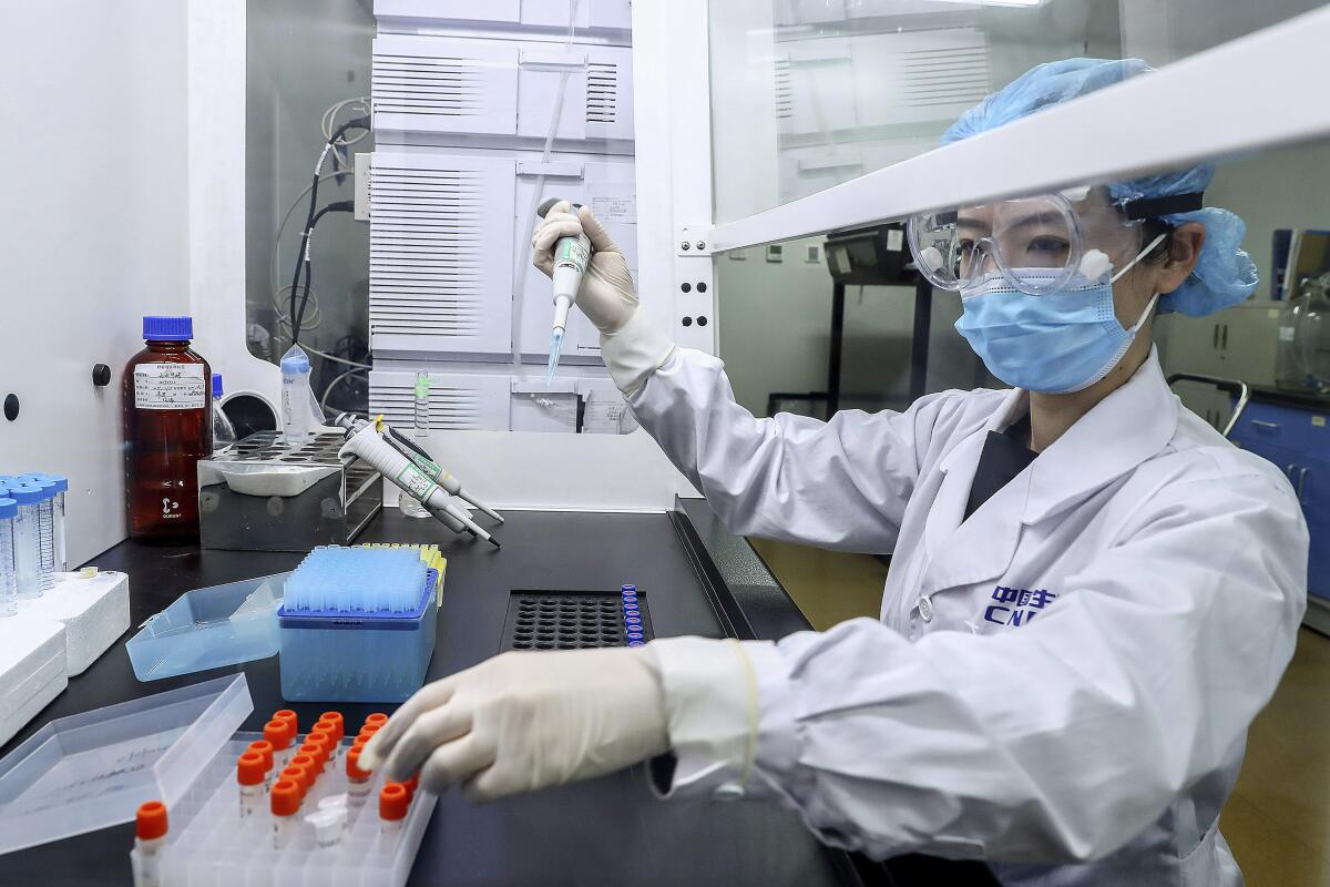 Samples of a potential COVID-19 vaccine in Beijing