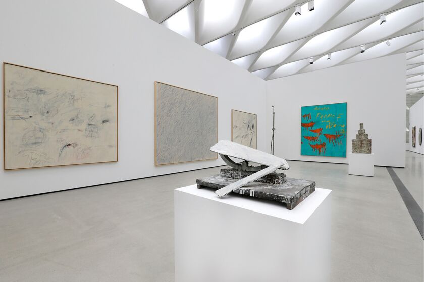 Installation view of Cy Twombly works.