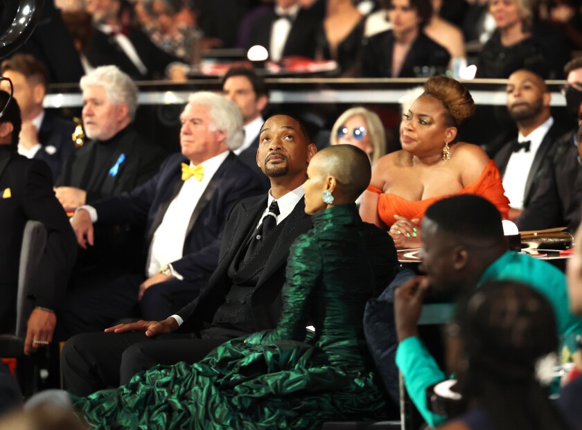 Will Smith and Jada Pinkett Smith at the Oscars before things got heated.