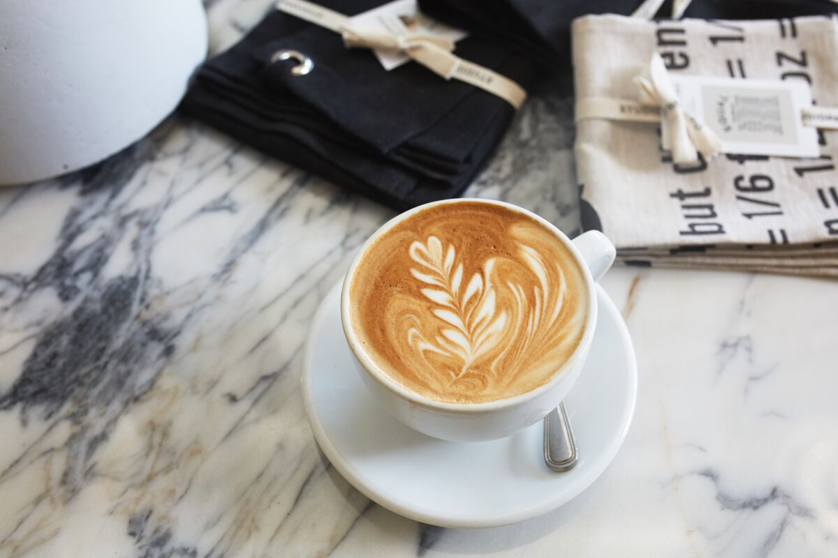 A cappucino at Caffe Luxxe in Long Beach.