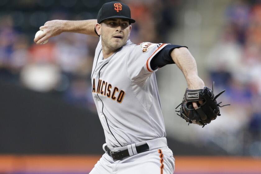 San Francisco Giants rookie Chris Heston delivers a pitch against the New York Mets on June 9.
