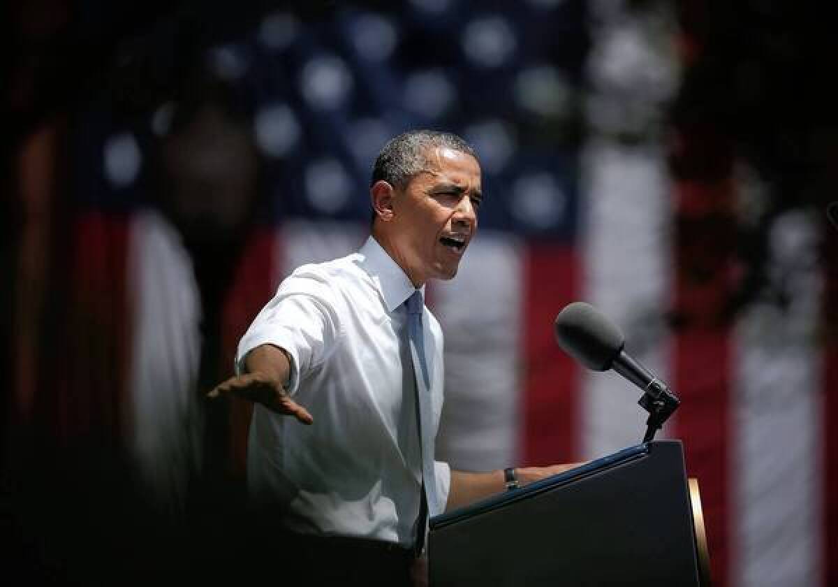 President Obama describes his plan to fight global warming during a speech at Georgetown University in Washington.