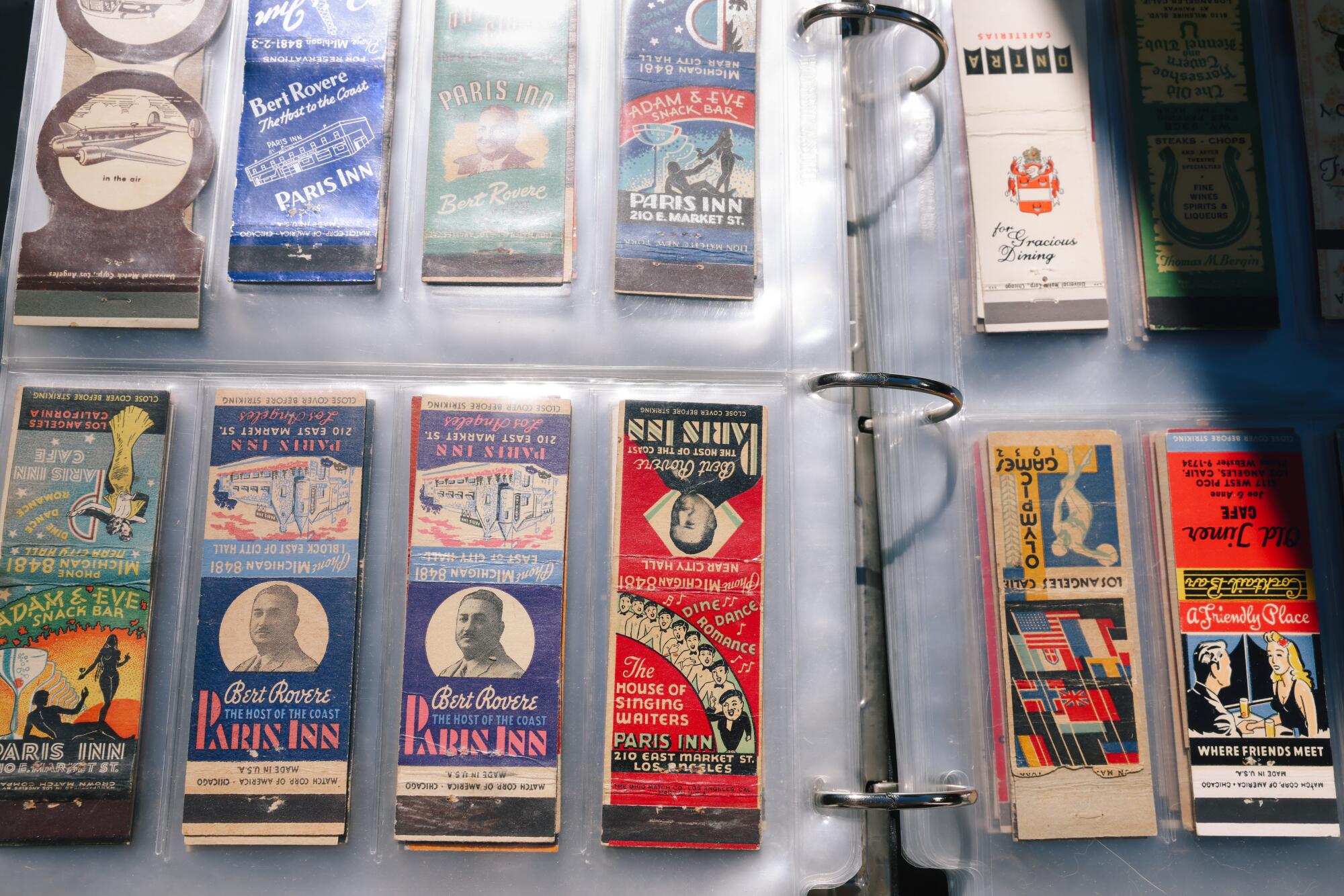 Denise McKinney's matchbook cover collection.