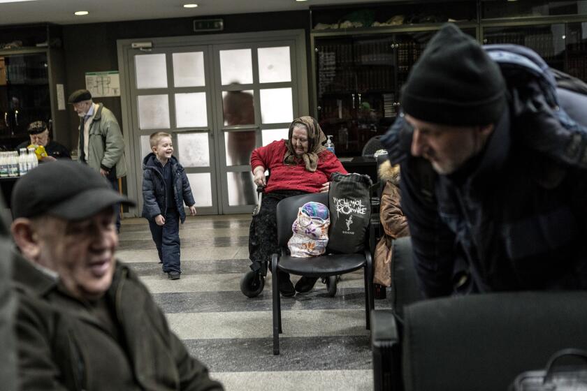 DNIPRO, UKRAINE - MARCH 06: Refugees from Kharkiv are welcomed at the city's synagogue, Golden Rose Synagogue, in Dnipro, Ukraine on March 06, 2022. (Photo by Andrea Carrubba/Anadolu Agency via Getty Images)