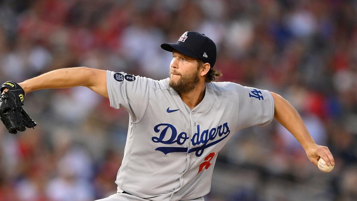 Dodgers pitcher Clayton Kershaw delivers a pitch against the Washington Nationals.