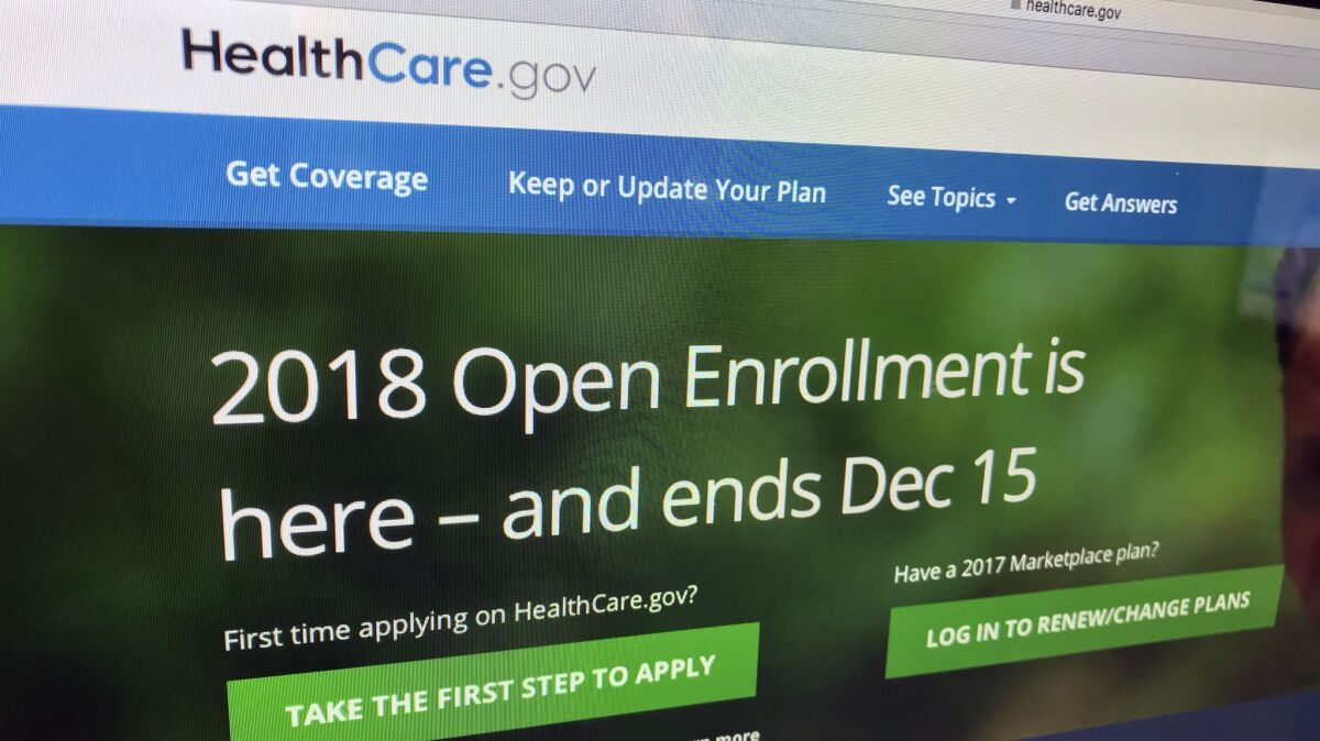 In this Dec. 15, 2017 photo, the HealthCare.gov website is photographed in Washington.