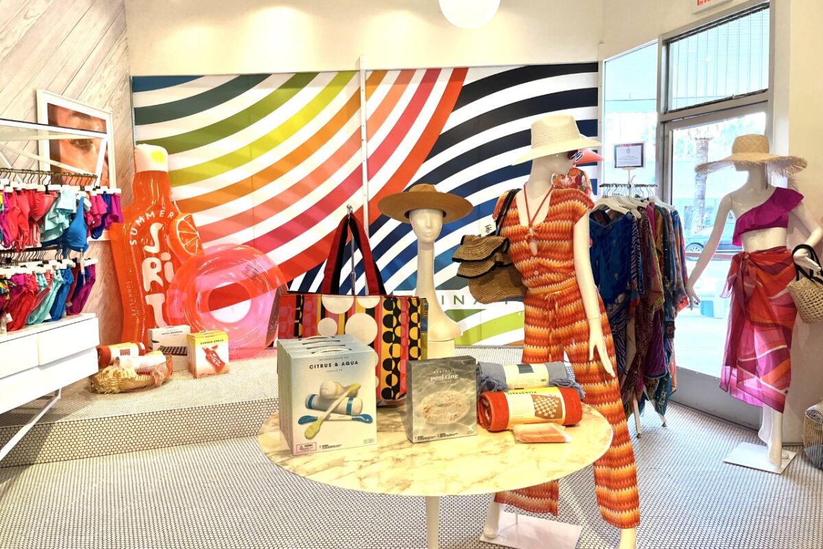 Colorful clothes in the Trina Turk store in Palm Springs.