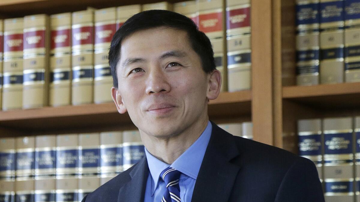 California Supreme Court Associate Justice Goodwin Liu, shown in 2017, argued in a decision Thursday that the state's death penalty system is dysfunctional, expensive and doesn't deliver justice in a timely way.