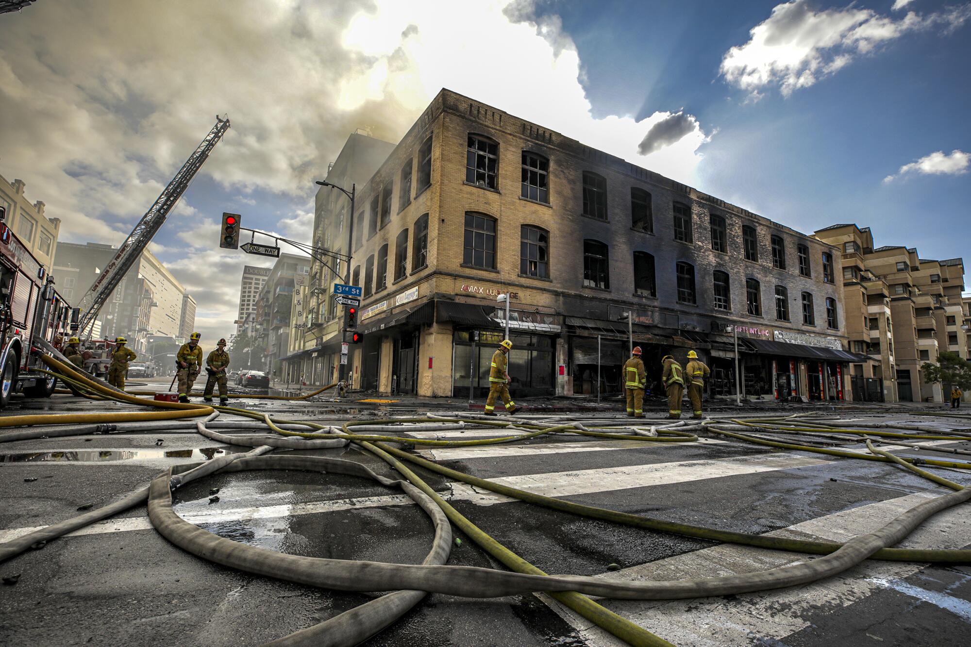 A burned-out building 