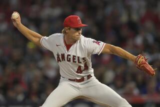 ANAHEIM, CALIFORNIA - JUNE 9: Ben Joyce #44 of the Los Angeles Angels pitches in the game.