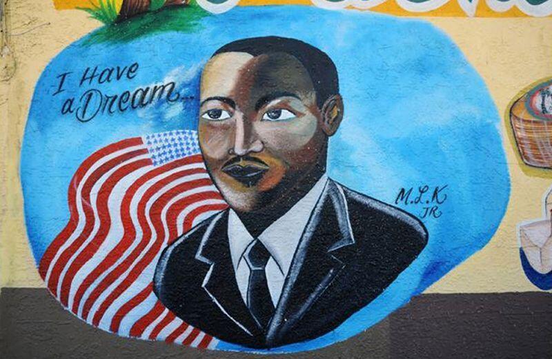 Murals that conjure Martin Luther King Jr., the great man, the enduring dream -- and the power of the billboard