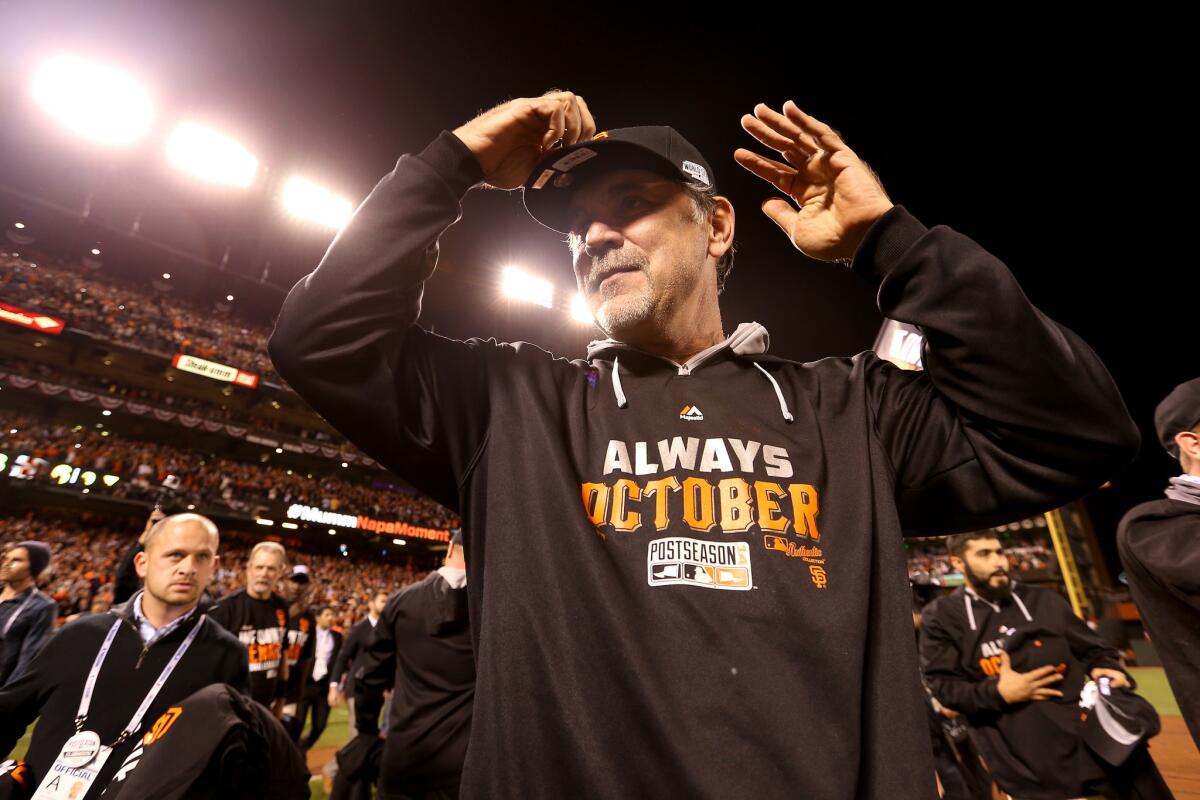 San Francisco Giants Manager Bruce Bochy has three coaches on his staff who were with the team before his 2007 arrival.