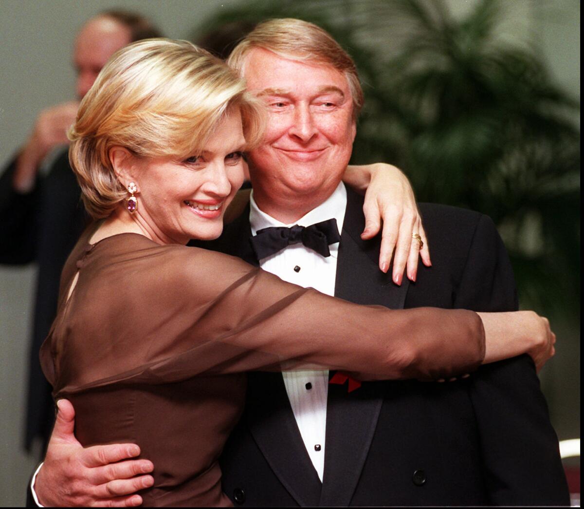 Diane Sawyer and her husband, director Mike Nichols, at the Academy of Television Arts & Sciences' Hall of Fame induction ceremony in 1997.