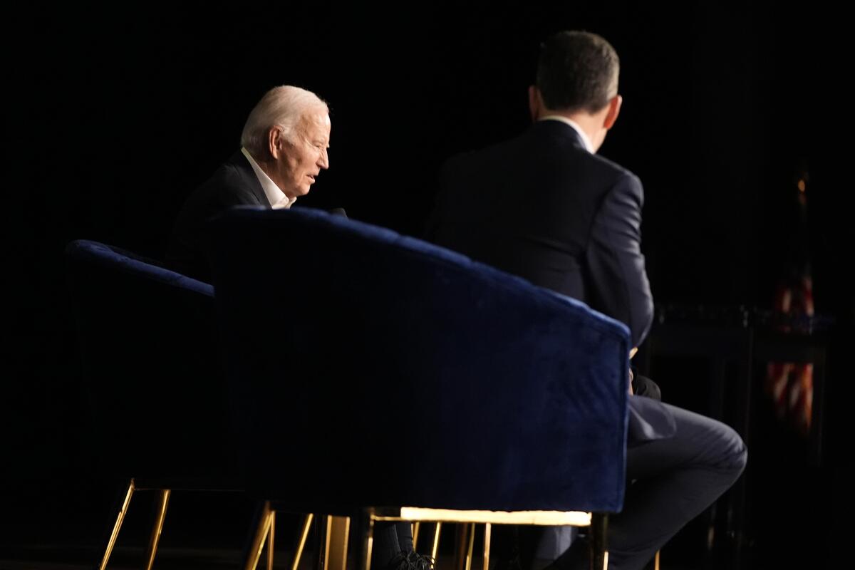 President Joe Biden speaks during a campaign event.