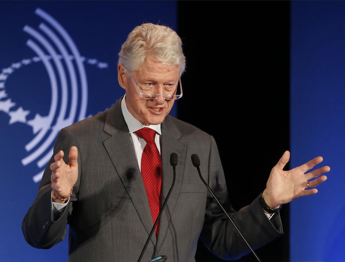 President Clinton speaks at a CGI Clinton Global Initiative Latin America event last year.