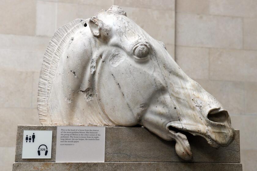 An essay by James Cuno, president of the J. Paul Getty Trust, has sparked a debate about how far repatriation should go. Seen here: a sculpture from the Parthenon marbles at the British Museum, which the Greeks have been seeking to have returned.