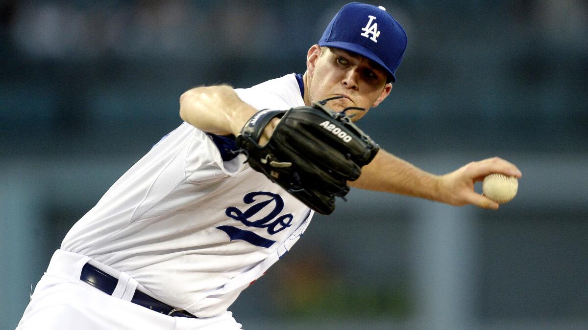 Dodgers starter Alex Wood gave up five hits and three runs in 6 1/3 innings against the Reds on Friday night.