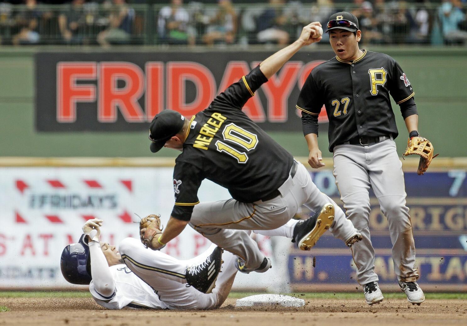 Pirates swept by Brewers, SS Jordy Mercer injured - The San Diego