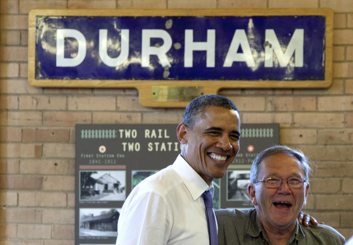 President Obama campaigns in Durham, N.H.