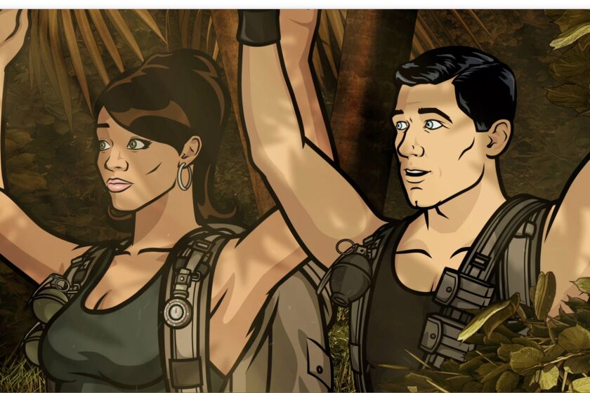 Lana Kane is voiced by Aisha Tyler and Sterling Archer is voiced by H. Jon Benjamin.