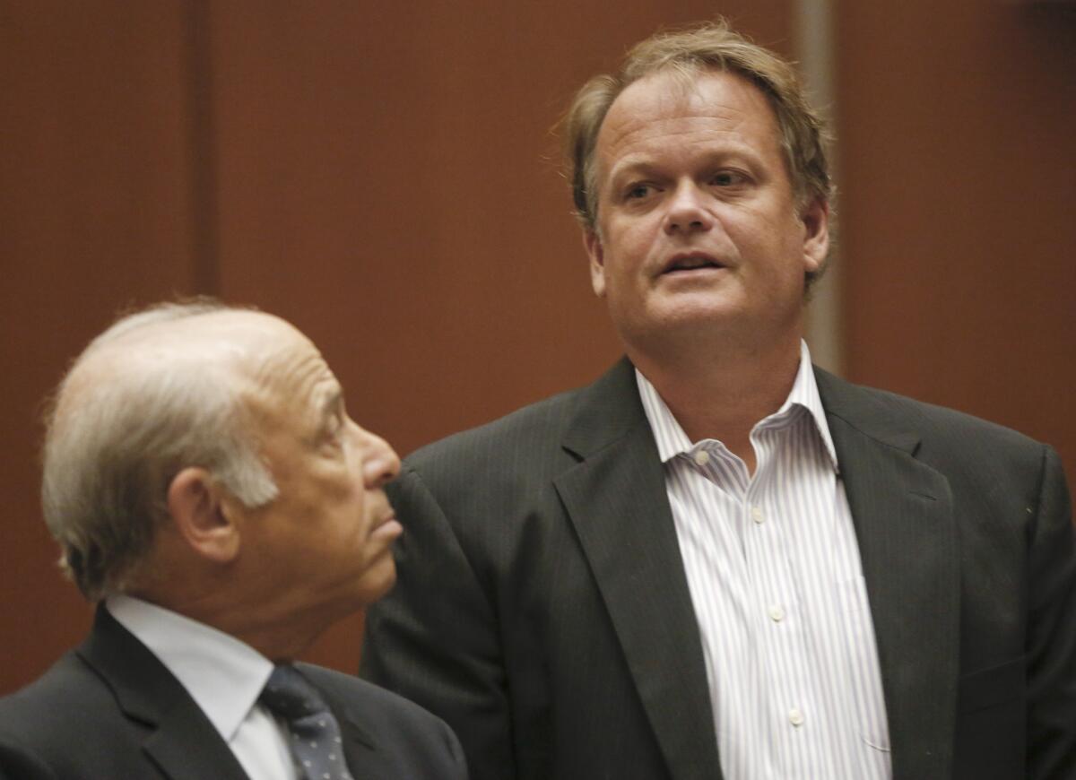 Joseph Thomas Koetters, right, the former Marlborough School teacher accused of having sex with two students, is sentenced in Los Angeles court.