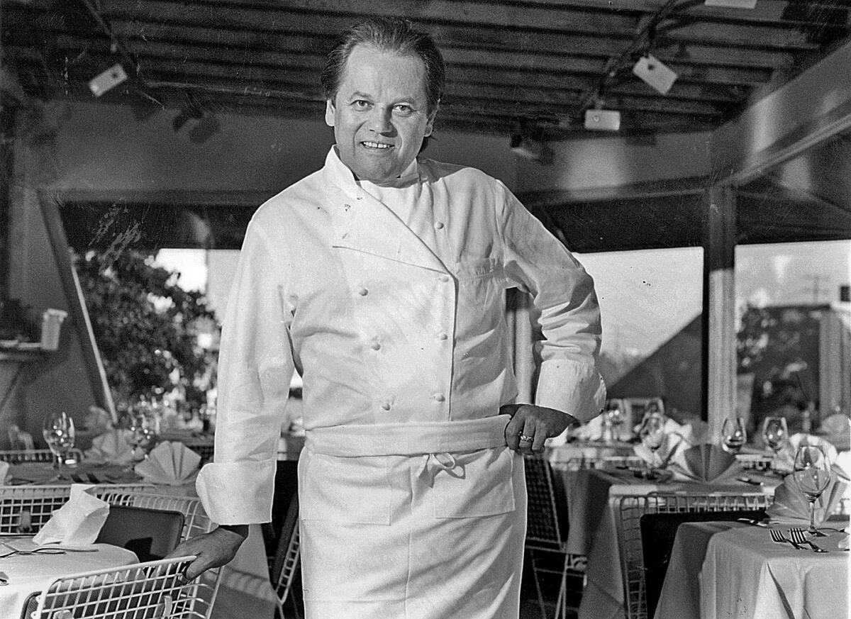 Chef and owner Wolfgang Puck in the dining room of Spago, his West Hollywood eatery above Sunset Boulevard.