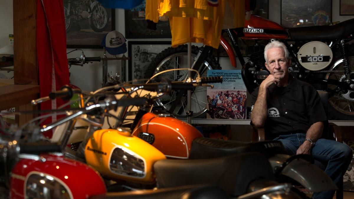 Tom White held an annual Burgers & Bikes charity event, raising money for the hospital that saved his son's life, and showing off his massive motorcycle collection. Then, a cancer diagnosis cancelled this year's June 4 gathering. But he insists it will go on. (Myung J. Chun / Los Angeles Times)