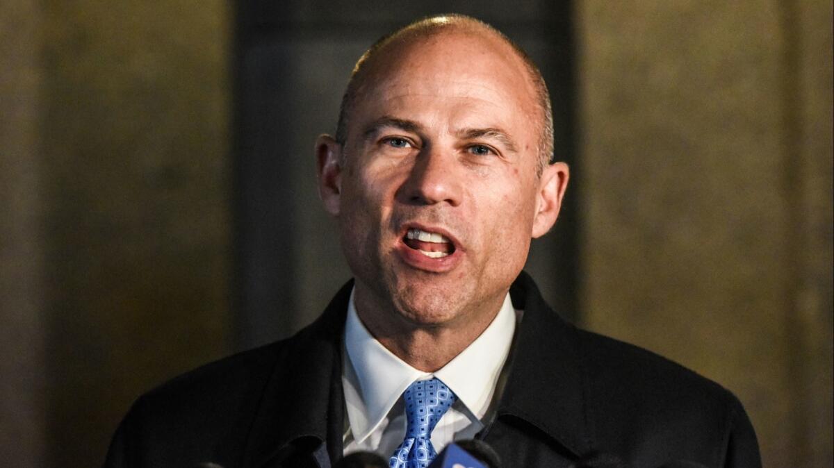 Michael Avenatti speaks to the media on March 25 after being arrested on charges of trying to extort Nike for up to $25 million.