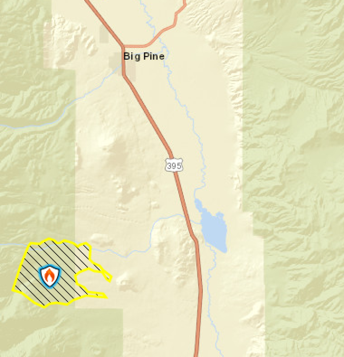 The Taboose fire perimeter, as of Monday night.