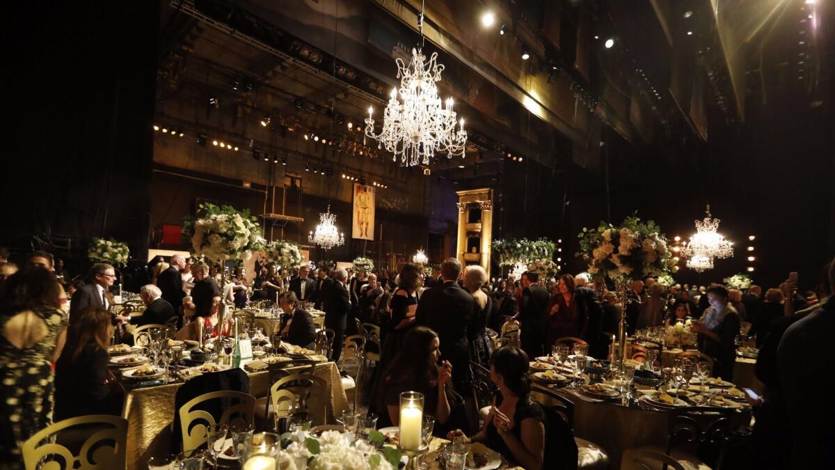 A black-tie dinner was held on stage at the L.A. Opera after the concert.