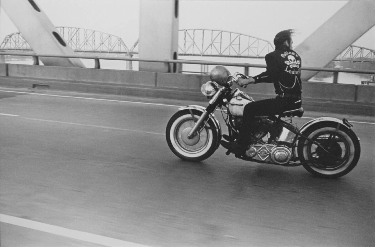 "Crossing the Ohio," 1966, by Danny Lyon, at Kopeikin Gallery. (Danny Lyon / Kopeikin Gallery)