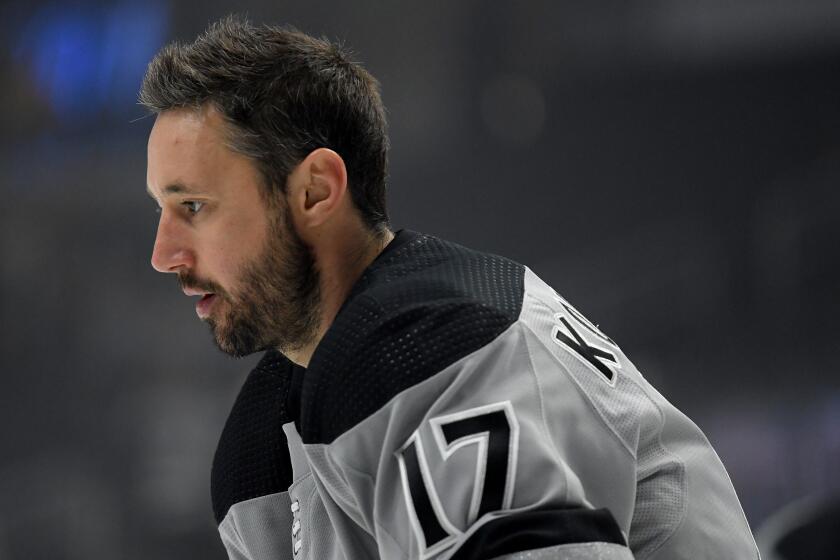 LOS ANGELES, CALIFORNIA - OCTOBER 12: Ilya Kovalchuk #17 of the Los Angeles Kings skates during warm up before the game against the Nashville Predators at Staples Center on October 12, 2019 in Los Angeles, California. (Photo by Harry How/Getty Images)