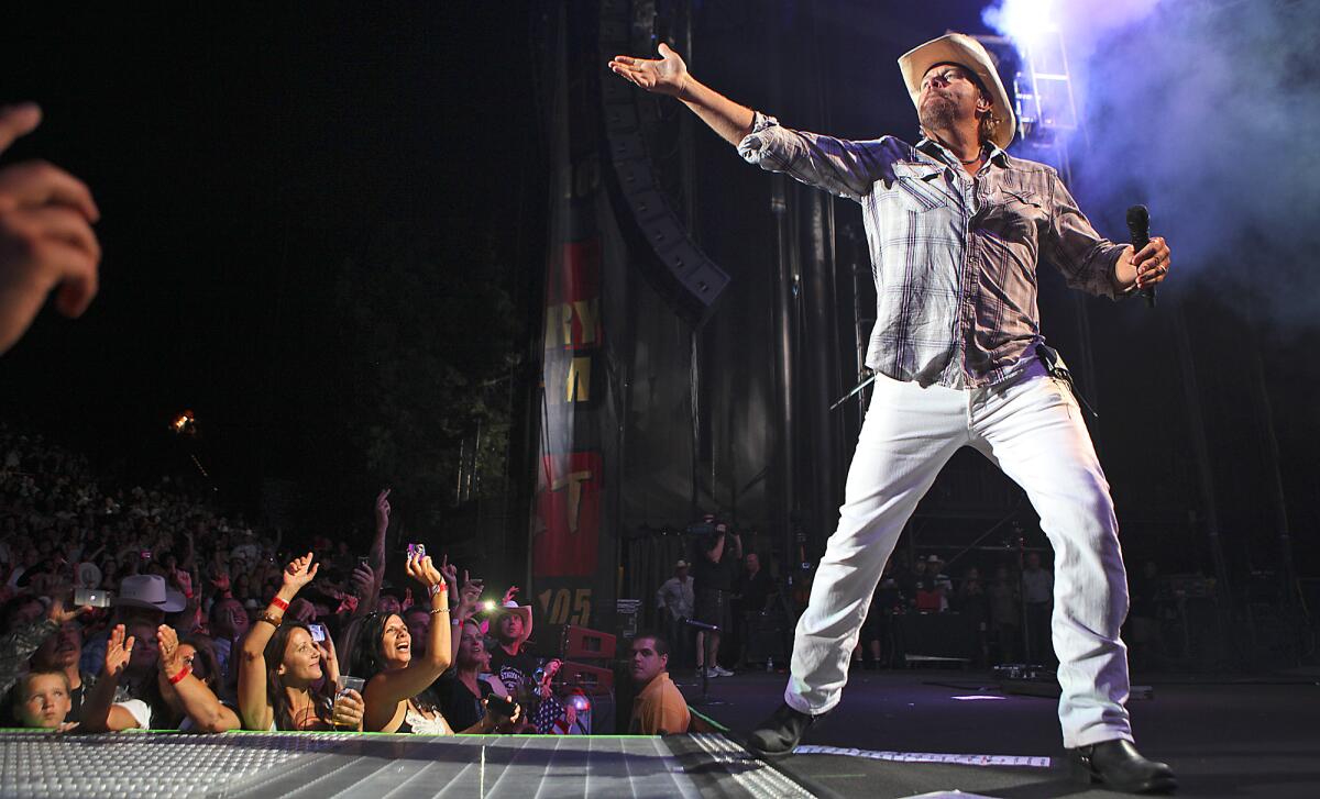 Toby Keith on stage at the Verizon Wireless Amphitheater in Irvine on Saturday August 13th 2011as part of GO Fest 2011. 