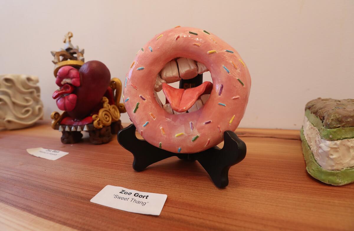 Laguna Beach High student Zoe Gort created this sculpture, "Sweet Thang," on display at the Sawdust Festival.