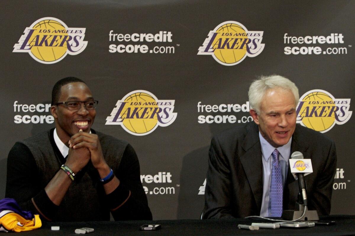 Lakers General Manager Mitch Kupchak got some quick face time with free agent Dwight Howard on Sunday night.