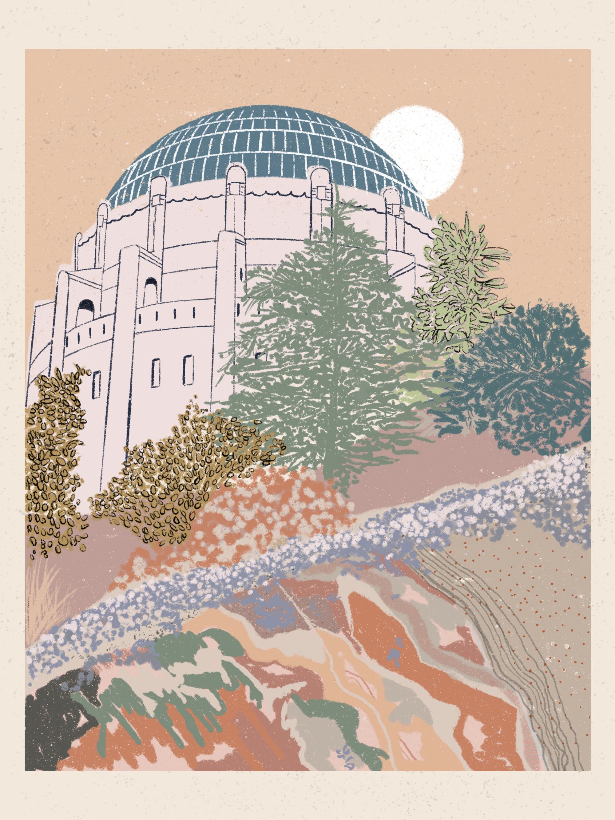 Walker Noble's limited edition signed print on museum grade watercolor paper captures the Art Deco landmark.