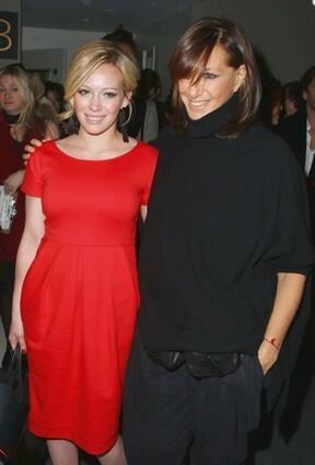 Singer Hilary Duff with designer Donna Karan at the DKNY Fall 2009 fashion show.