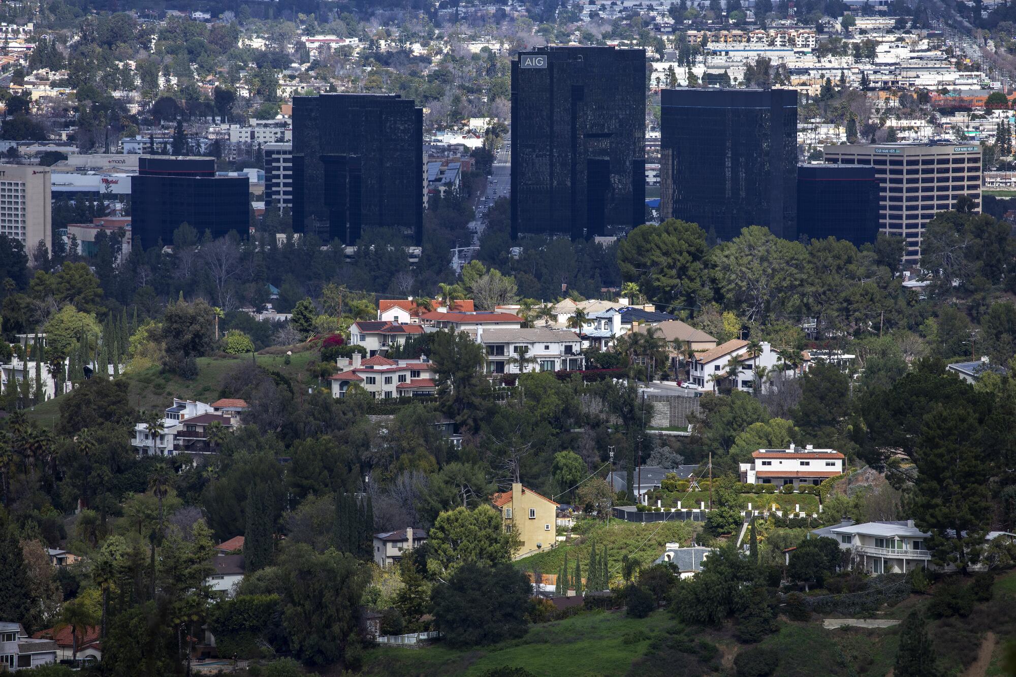 Woodland Hills is seen from the top of Topanga Overlook off Topanga Canyon Boulevard. 