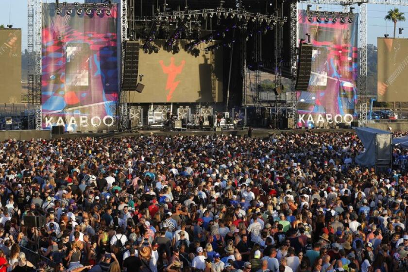 Fans surround the Grandview Stage as KAABOO Del Mar. The five-year-old festival was sold to Virgin Fest on Wednesday, Sept. 18.