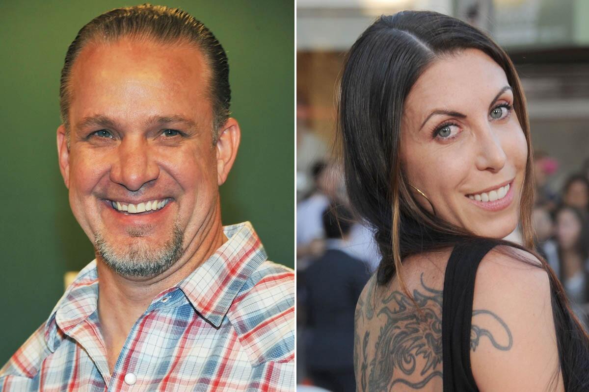 Jesse James, left, and new wife Alexis DeJoria.