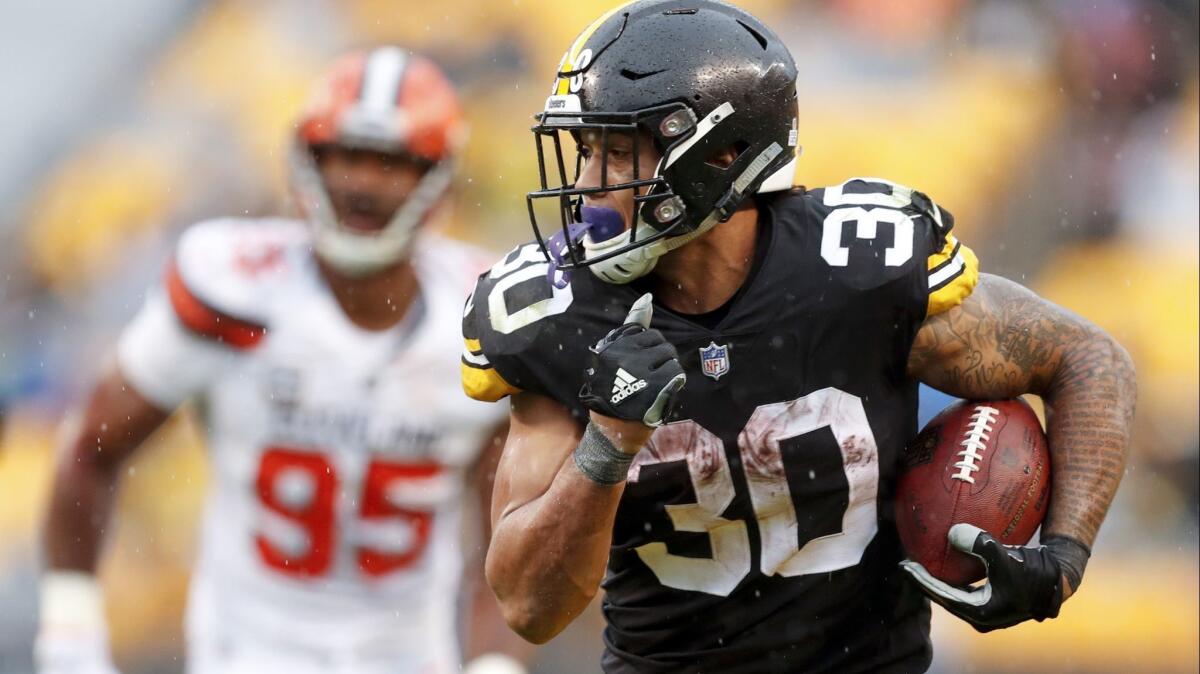 Pittsburgh running back James Conner leads AFC running backs this season with 10 rushing touchdowns.
