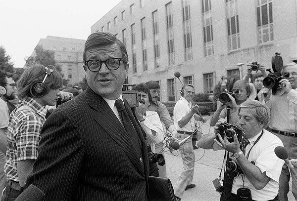 In this June 21, 1974 , photo, former Nixon White House aide Charles W. Colson arrives at U.S. District Court in Washington to be sentenced for obstructing justice.