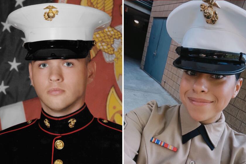 James Patton and Samantha Berrios(R) were U.S. Marines killed in an crash in Orange County last year.