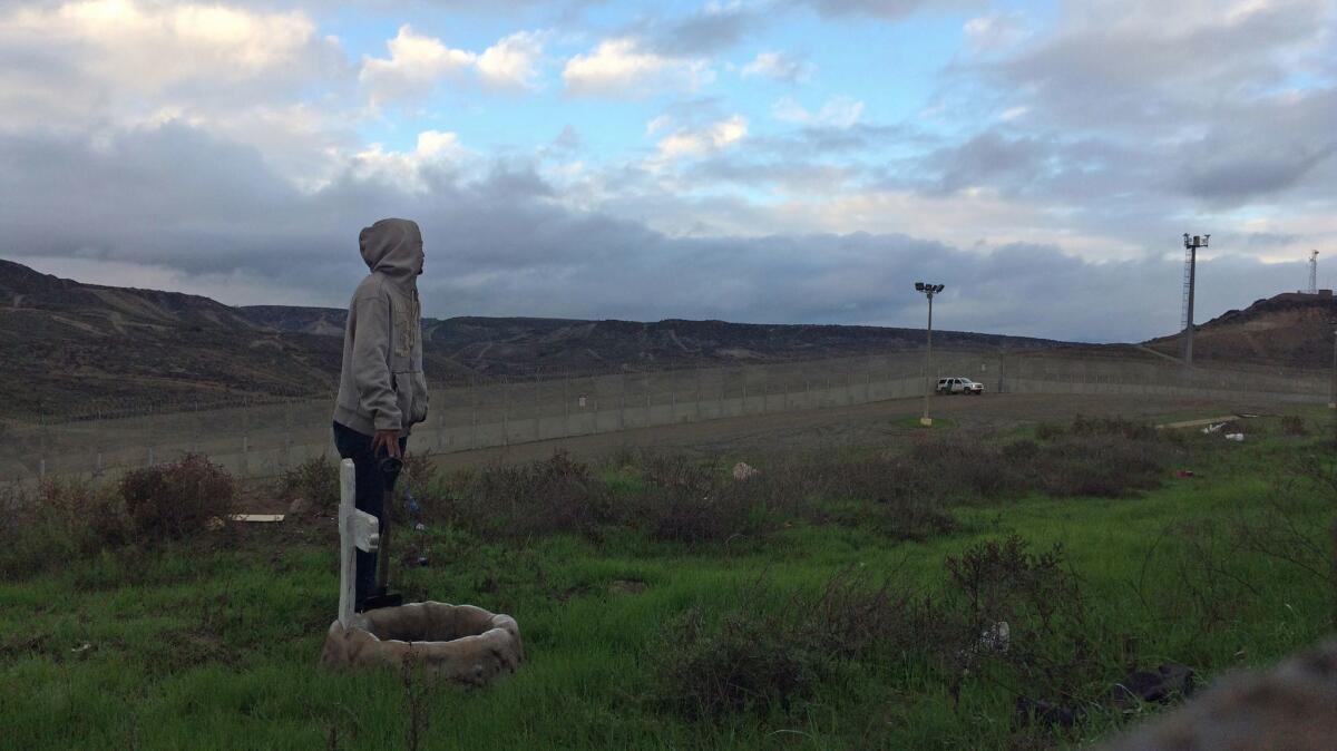 Fernando Arias arranged the sculpture "Libertad' on the U.S. side of the border as part of a performance organized by Chim Pom.