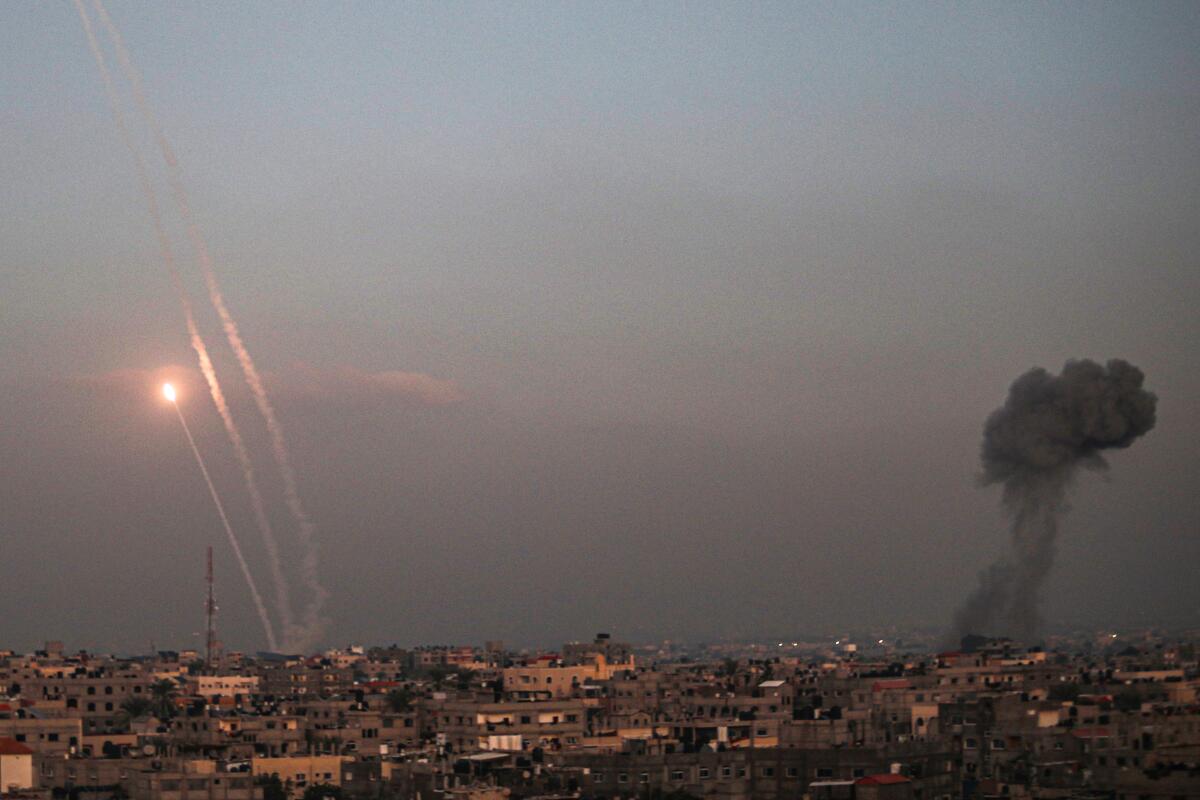  Rockets are fired by Palestinian militants toward Israel. 